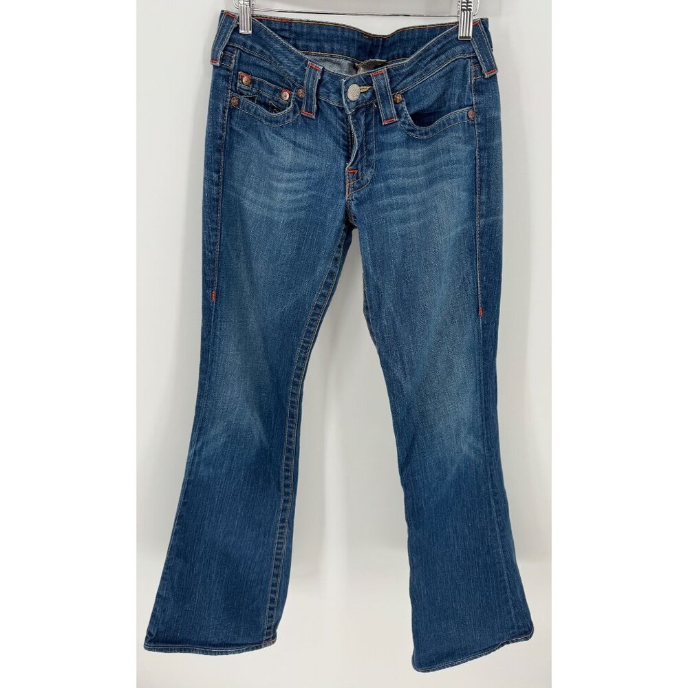 True Religion Womens Vintage Flared Mid Rise Denim Jean